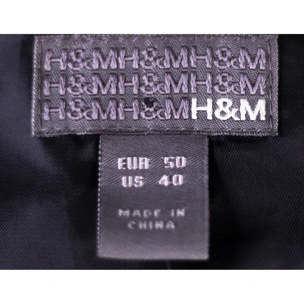 H&M Mens Gray wool Blazer 2 Button Sports Coat Suit Jacket Notch Lapel 40 - Picture 8 of 12